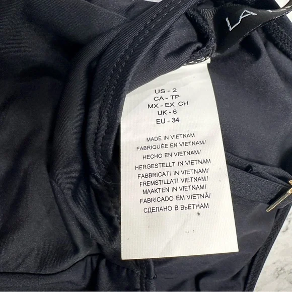 NWT La Blanca Island Goddess One Piece Swimsuit Black Sz 2 - Picture 6 of 7